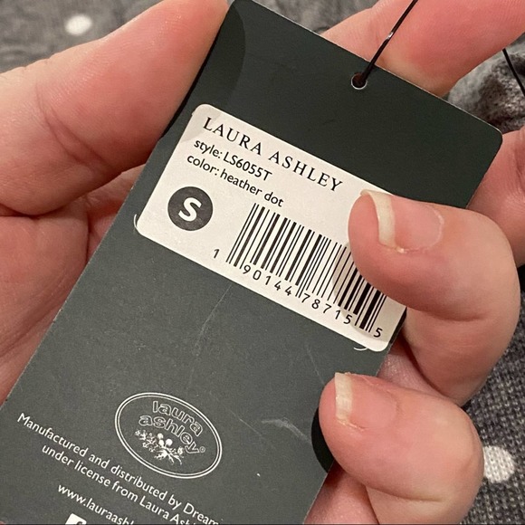 Laura Ashley NWT polka dot Spot Notch Collar Capri pajama Set  top and pants S - Picture 6 of 7